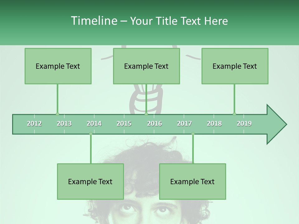 A Man With Curly Hair Has A Light Bulb Above His Head PowerPoint Template
