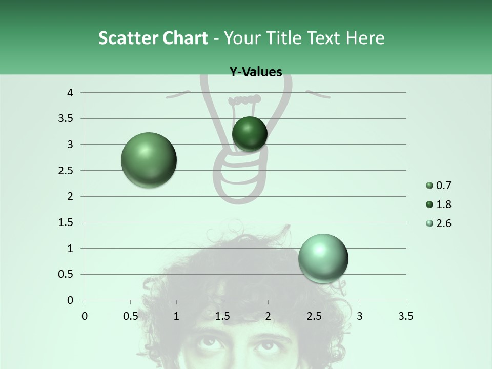 A Man With Curly Hair Has A Light Bulb Above His Head PowerPoint Template