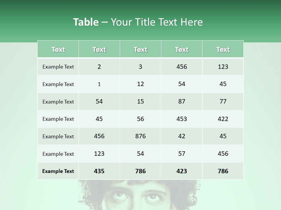 A Man With Curly Hair Has A Light Bulb Above His Head PowerPoint Template