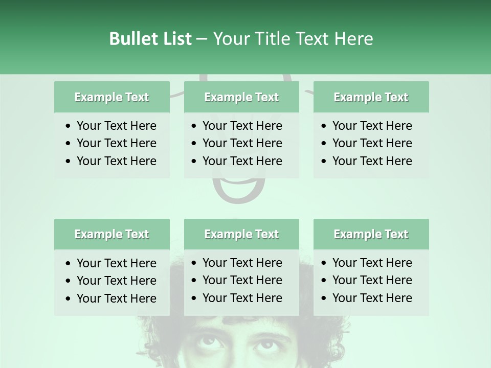 A Man With Curly Hair Has A Light Bulb Above His Head PowerPoint Template