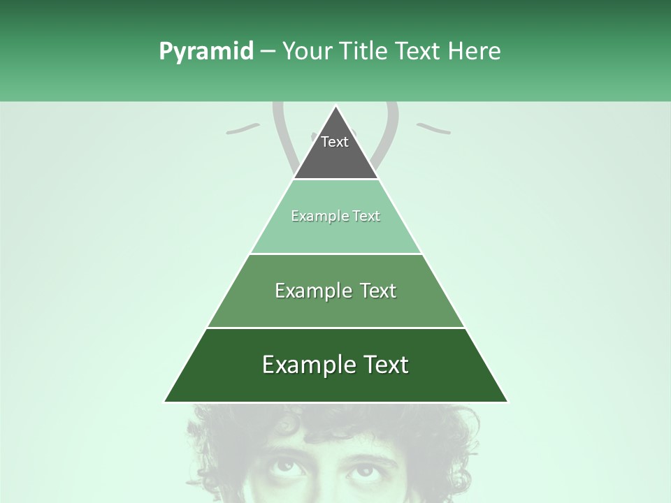 A Man With Curly Hair Has A Light Bulb Above His Head PowerPoint Template