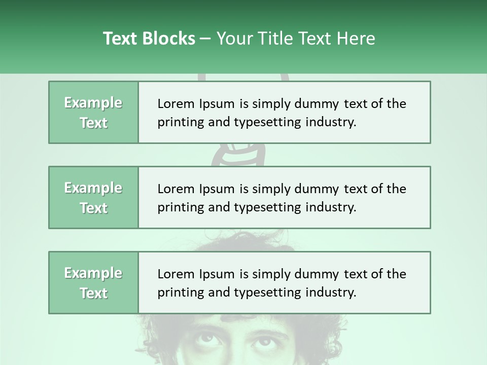 A Man With Curly Hair Has A Light Bulb Above His Head PowerPoint Template