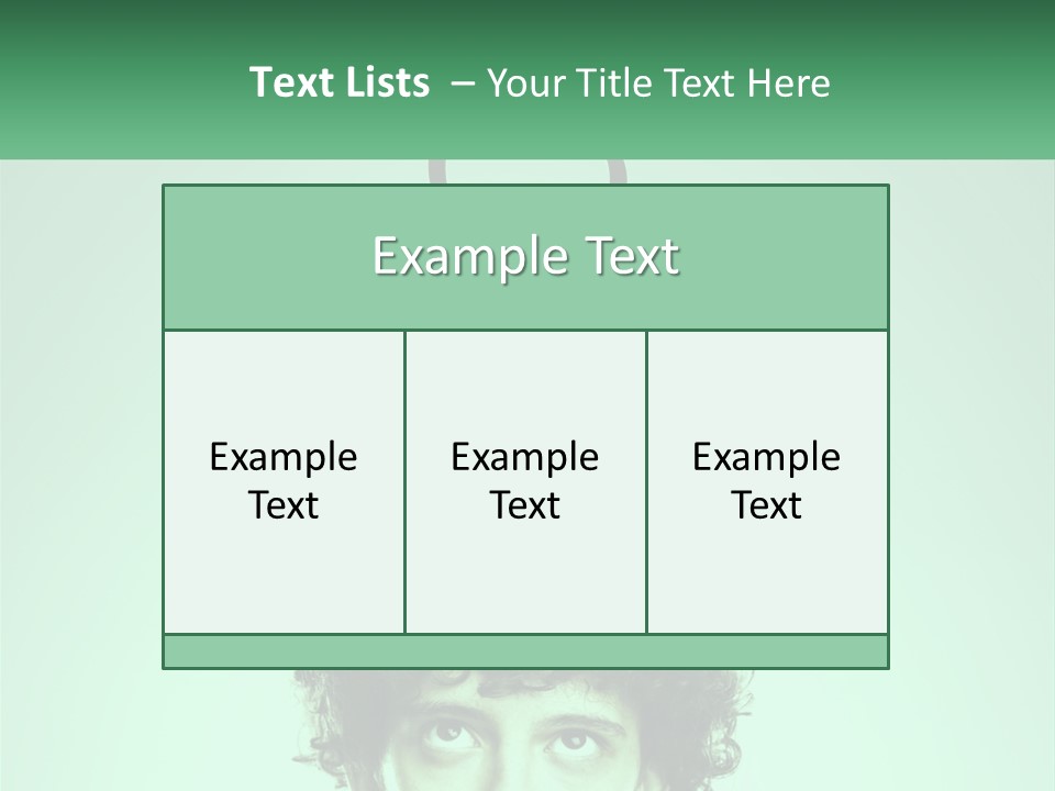 A Man With Curly Hair Has A Light Bulb Above His Head PowerPoint Template