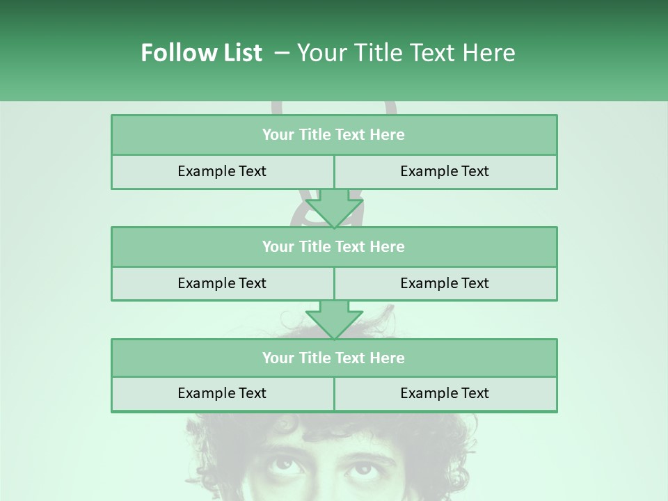 A Man With Curly Hair Has A Light Bulb Above His Head PowerPoint Template