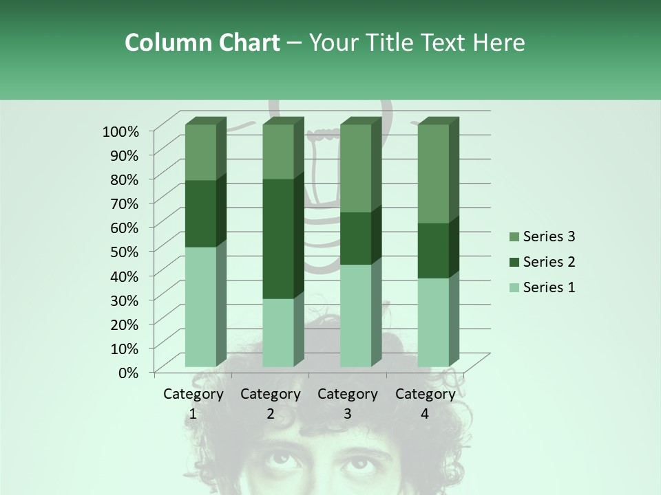 A Man With Curly Hair Has A Light Bulb Above His Head PowerPoint Template