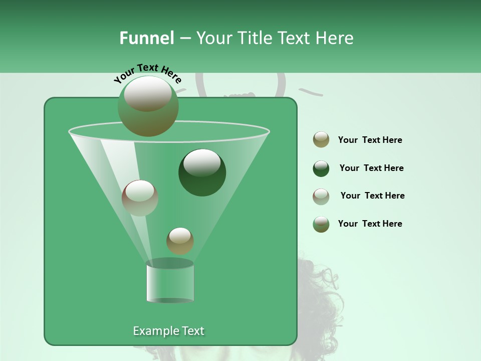 A Man With Curly Hair Has A Light Bulb Above His Head PowerPoint Template