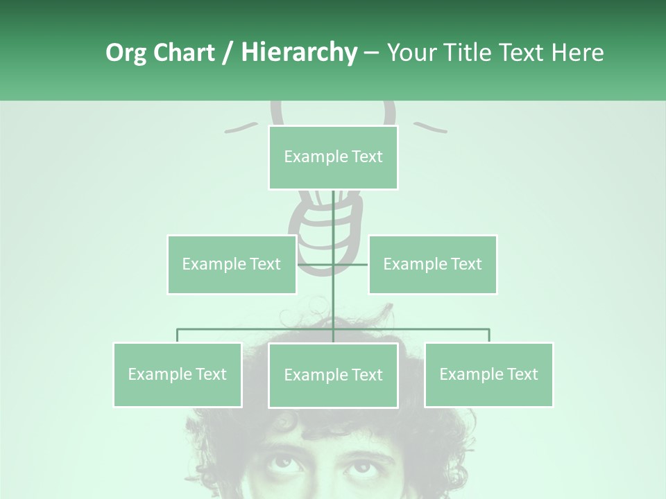 A Man With Curly Hair Has A Light Bulb Above His Head PowerPoint Template