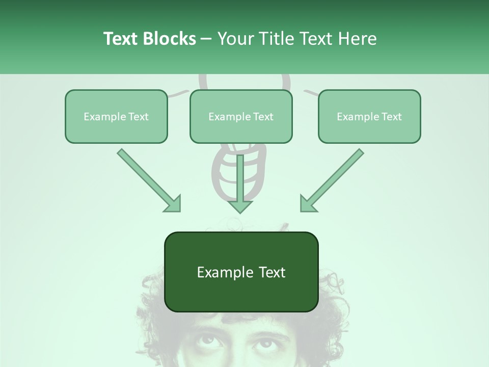 A Man With Curly Hair Has A Light Bulb Above His Head PowerPoint Template