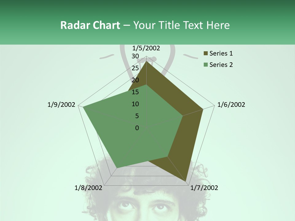 A Man With Curly Hair Has A Light Bulb Above His Head PowerPoint Template