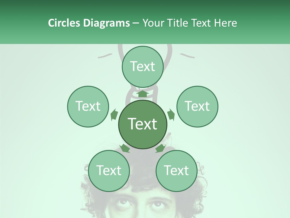 A Man With Curly Hair Has A Light Bulb Above His Head PowerPoint Template