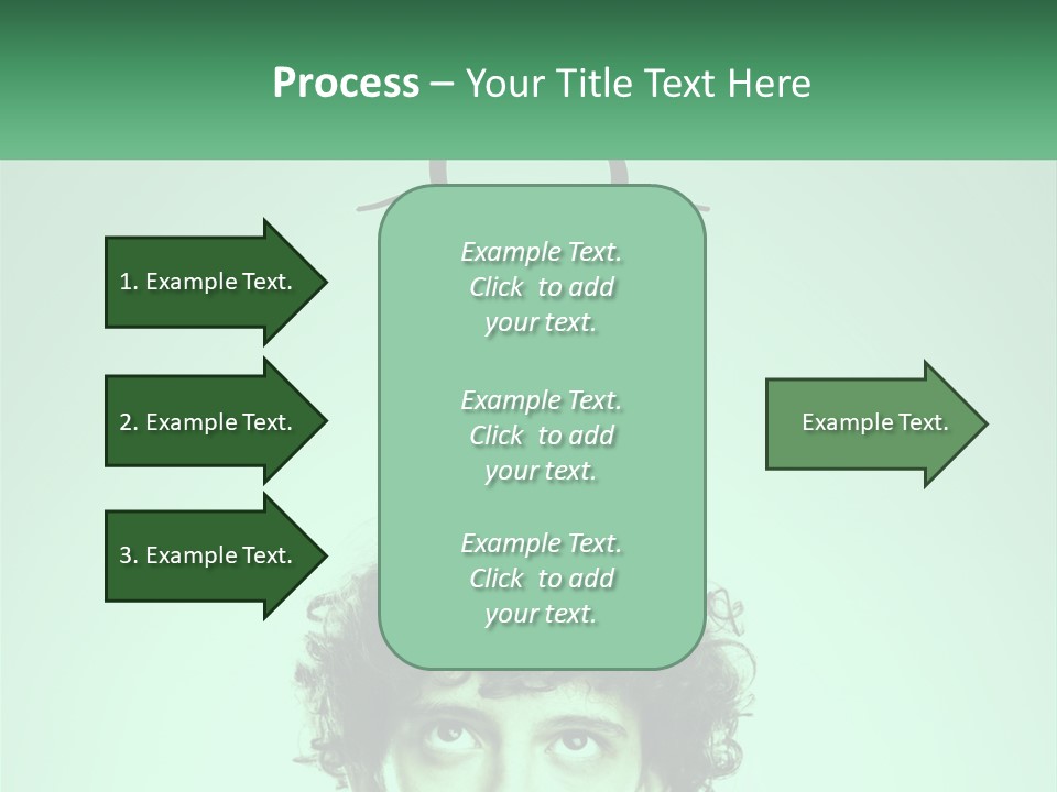 A Man With Curly Hair Has A Light Bulb Above His Head PowerPoint Template