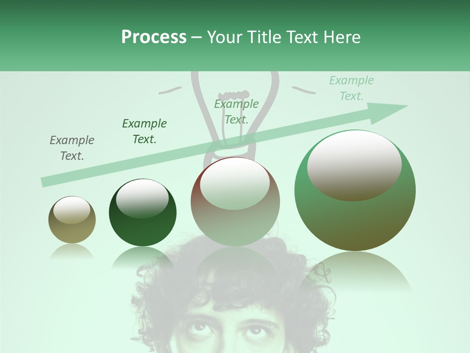 A Man With Curly Hair Has A Light Bulb Above His Head PowerPoint Template