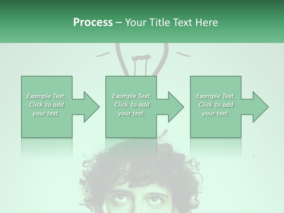 A Man With Curly Hair Has A Light Bulb Above His Head PowerPoint Template