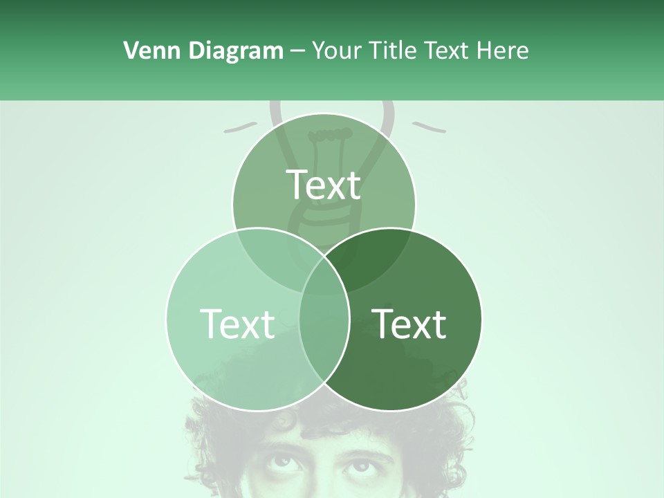 A Man With Curly Hair Has A Light Bulb Above His Head PowerPoint Template