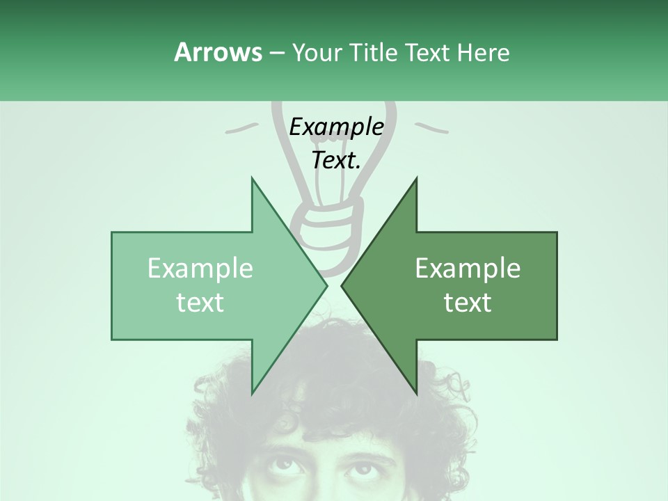 A Man With Curly Hair Has A Light Bulb Above His Head PowerPoint Template