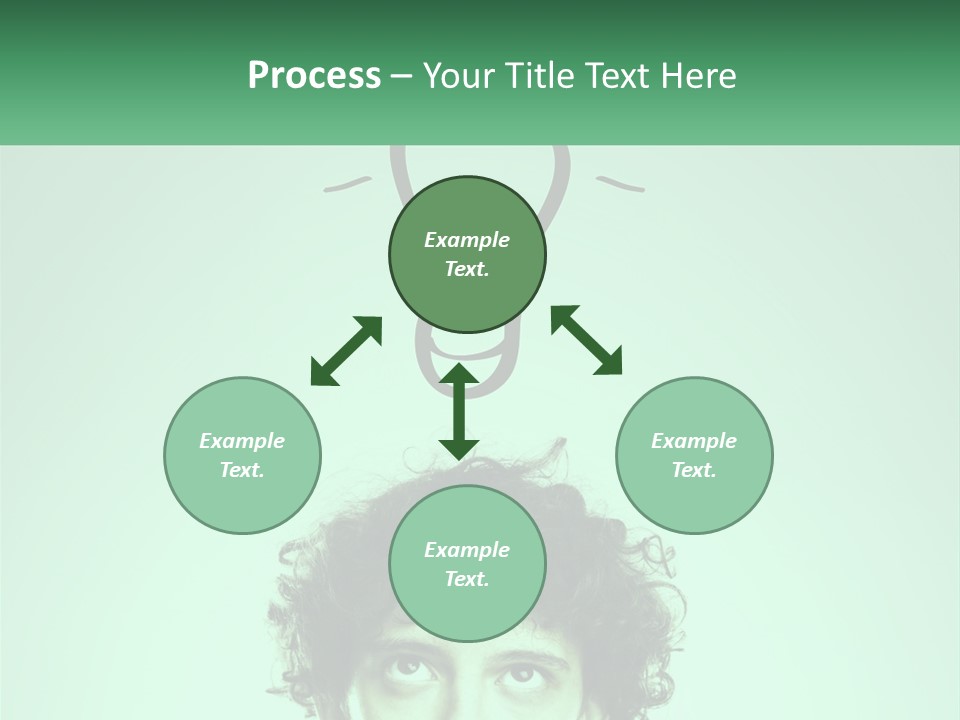 A Man With Curly Hair Has A Light Bulb Above His Head PowerPoint Template