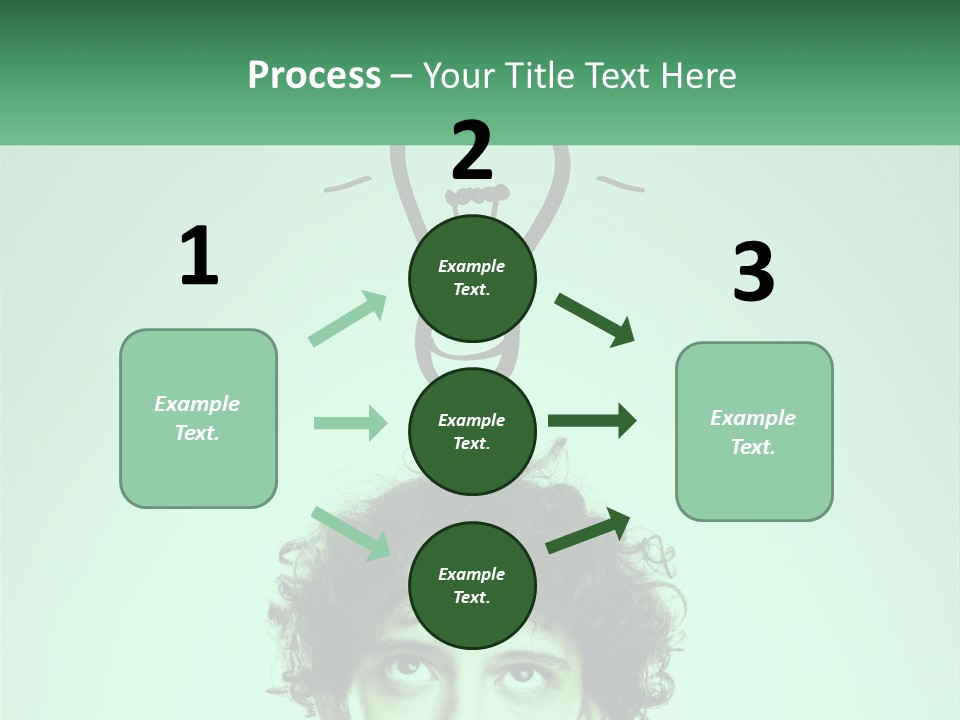 A Man With Curly Hair Has A Light Bulb Above His Head PowerPoint Template