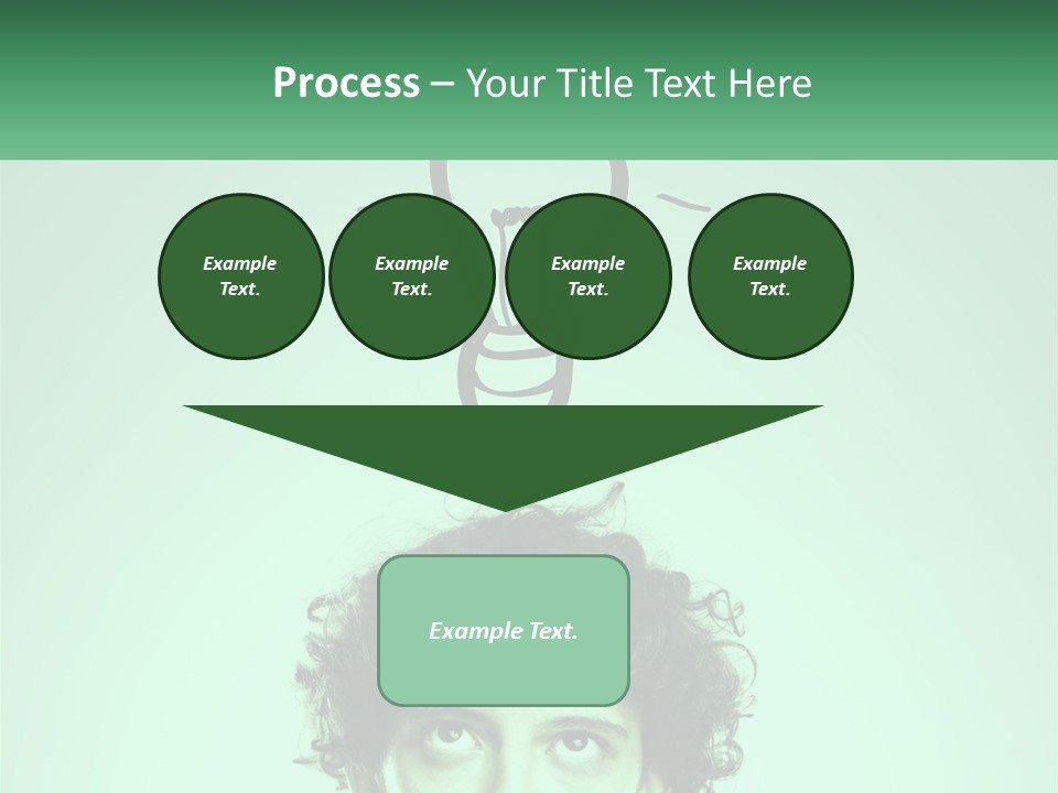 A Man With Curly Hair Has A Light Bulb Above His Head PowerPoint Template