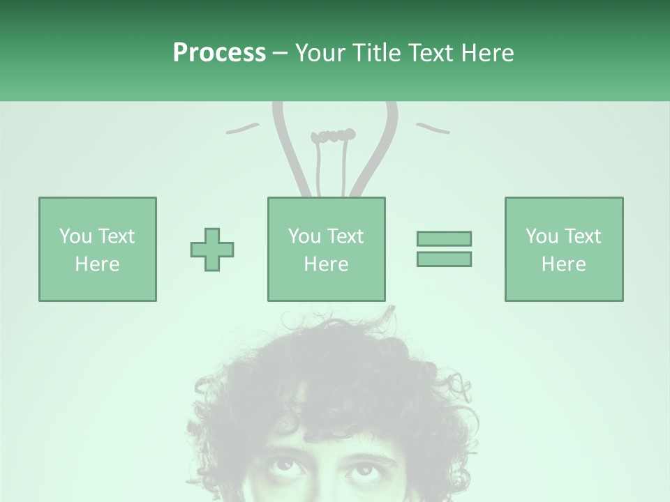 A Man With Curly Hair Has A Light Bulb Above His Head PowerPoint Template