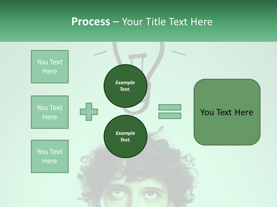 A Man With Curly Hair Has A Light Bulb Above His Head PowerPoint Template