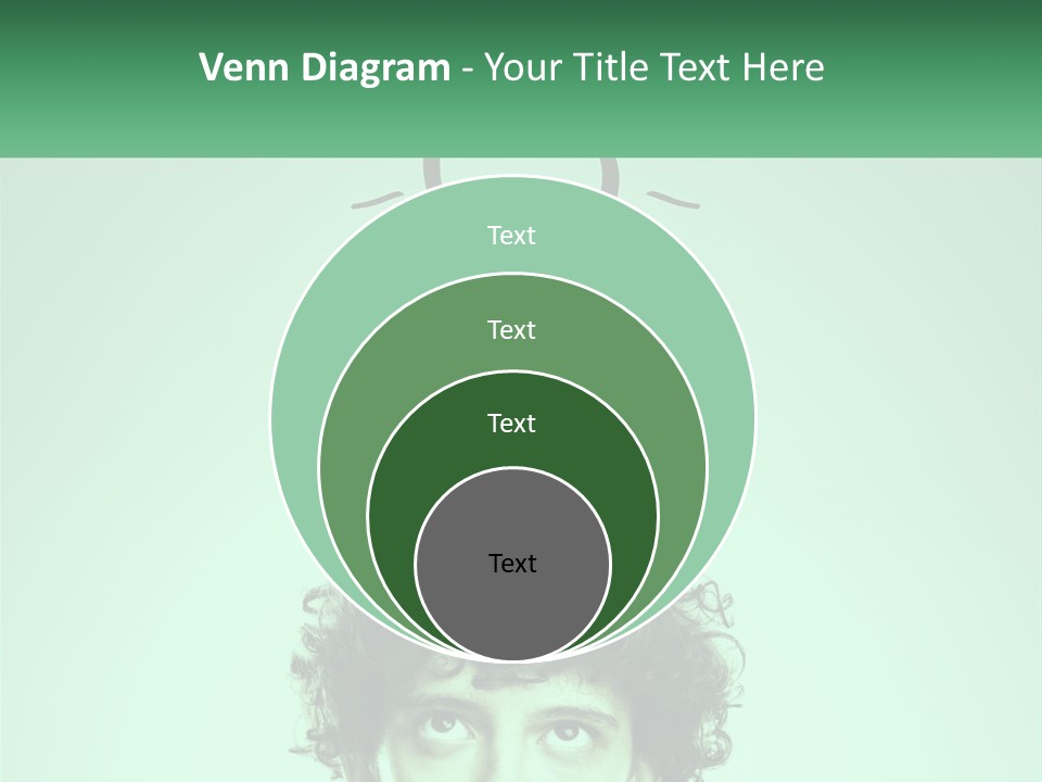 A Man With Curly Hair Has A Light Bulb Above His Head PowerPoint Template