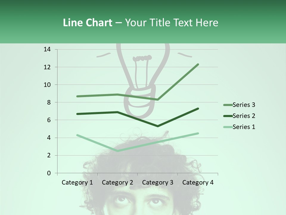 A Man With Curly Hair Has A Light Bulb Above His Head PowerPoint Template