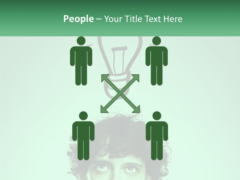 A Man With Curly Hair Has A Light Bulb Above His Head PowerPoint Template