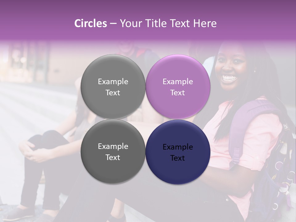 A Group Of Young People Sitting On A Bench PowerPoint Template