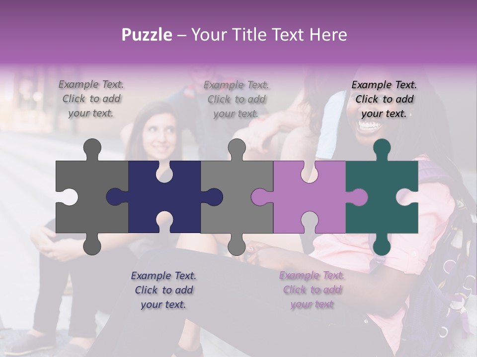 A Group Of Young People Sitting On A Bench PowerPoint Template