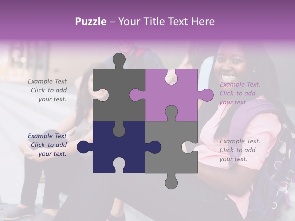 A Group Of Young People Sitting On A Bench PowerPoint Template