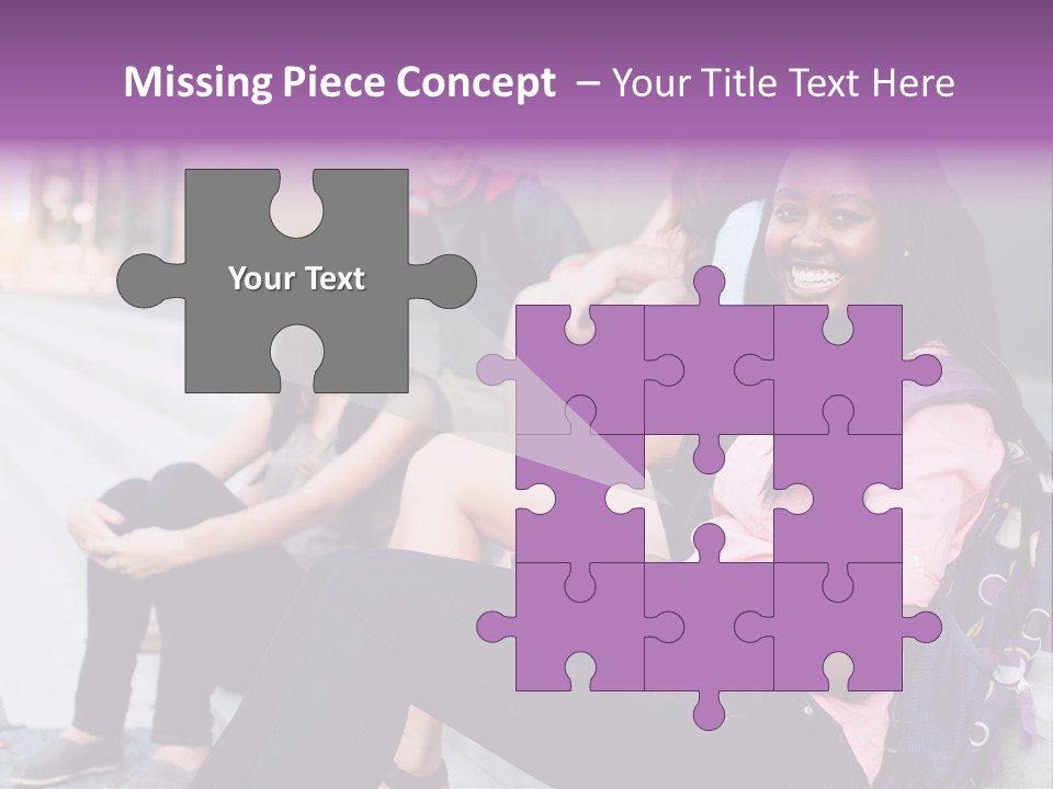 A Group Of Young People Sitting On A Bench PowerPoint Template