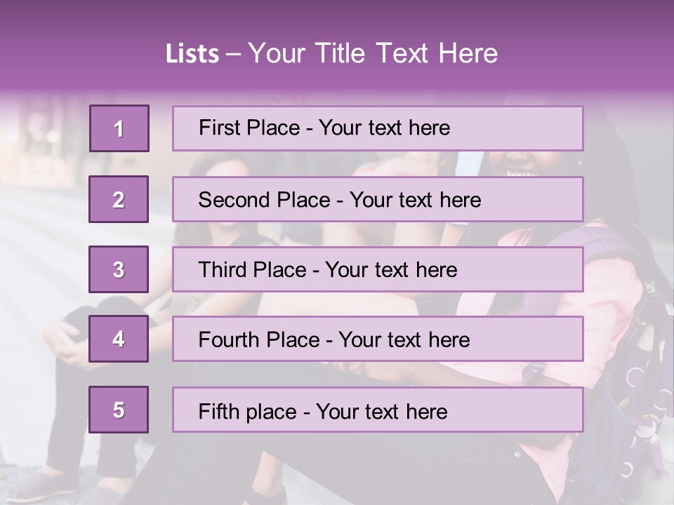 A Group Of Young People Sitting On A Bench PowerPoint Template