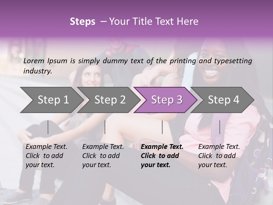 A Group Of Young People Sitting On A Bench PowerPoint Template