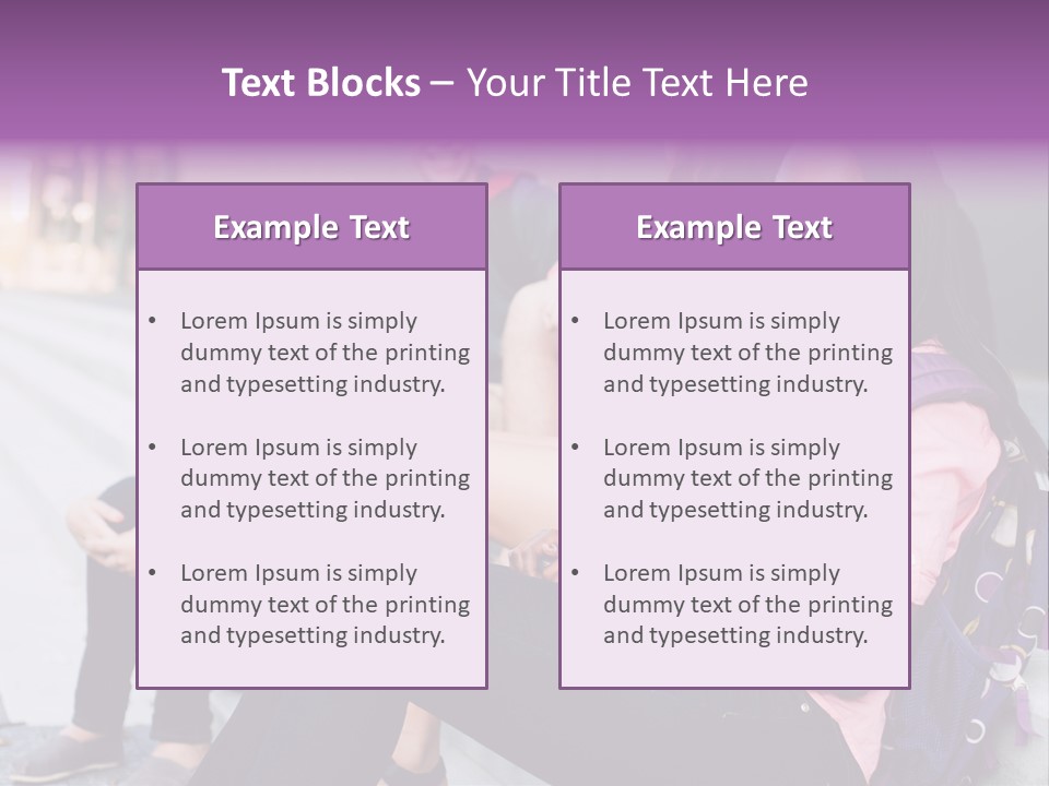 A Group Of Young People Sitting On A Bench PowerPoint Template