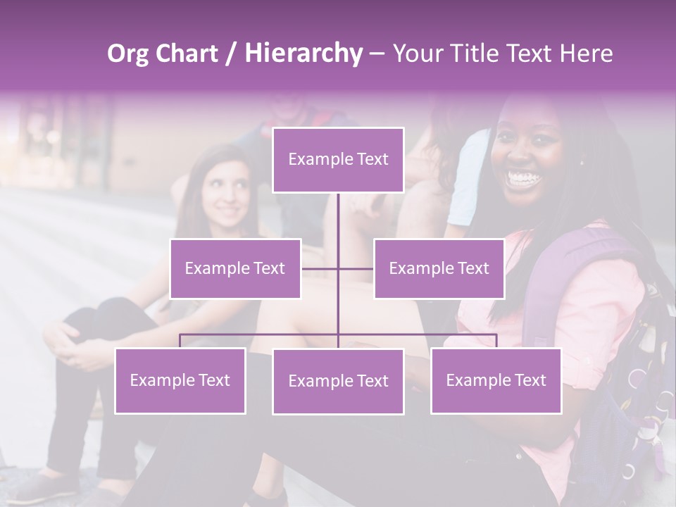 A Group Of Young People Sitting On A Bench PowerPoint Template