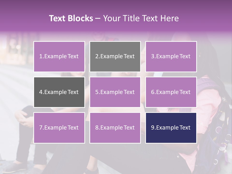 A Group Of Young People Sitting On A Bench PowerPoint Template