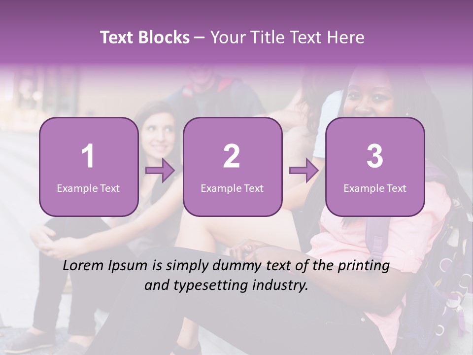 A Group Of Young People Sitting On A Bench PowerPoint Template