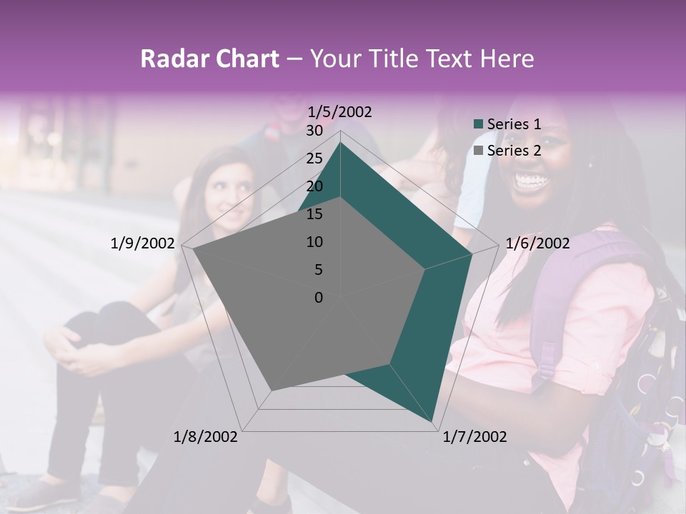 A Group Of Young People Sitting On A Bench PowerPoint Template