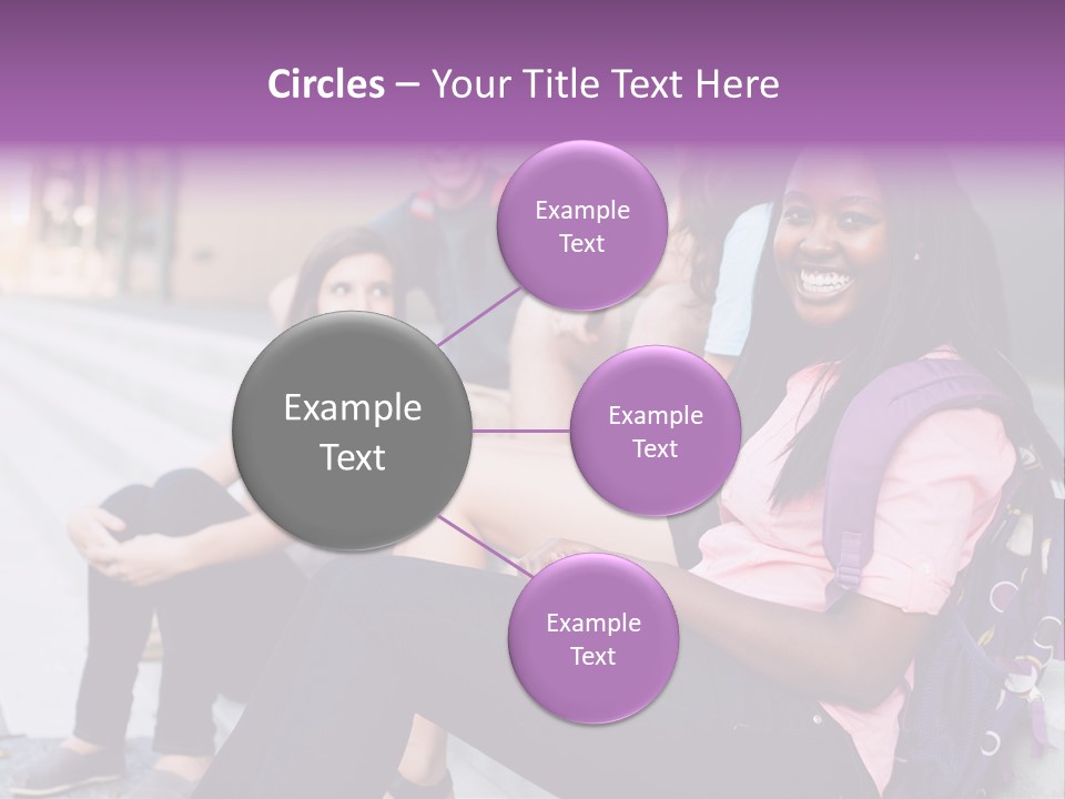 A Group Of Young People Sitting On A Bench PowerPoint Template