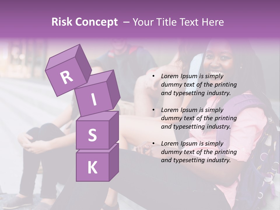 A Group Of Young People Sitting On A Bench PowerPoint Template