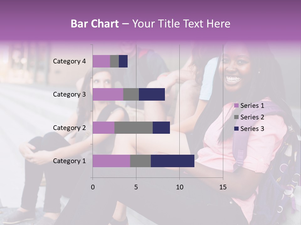 A Group Of Young People Sitting On A Bench PowerPoint Template