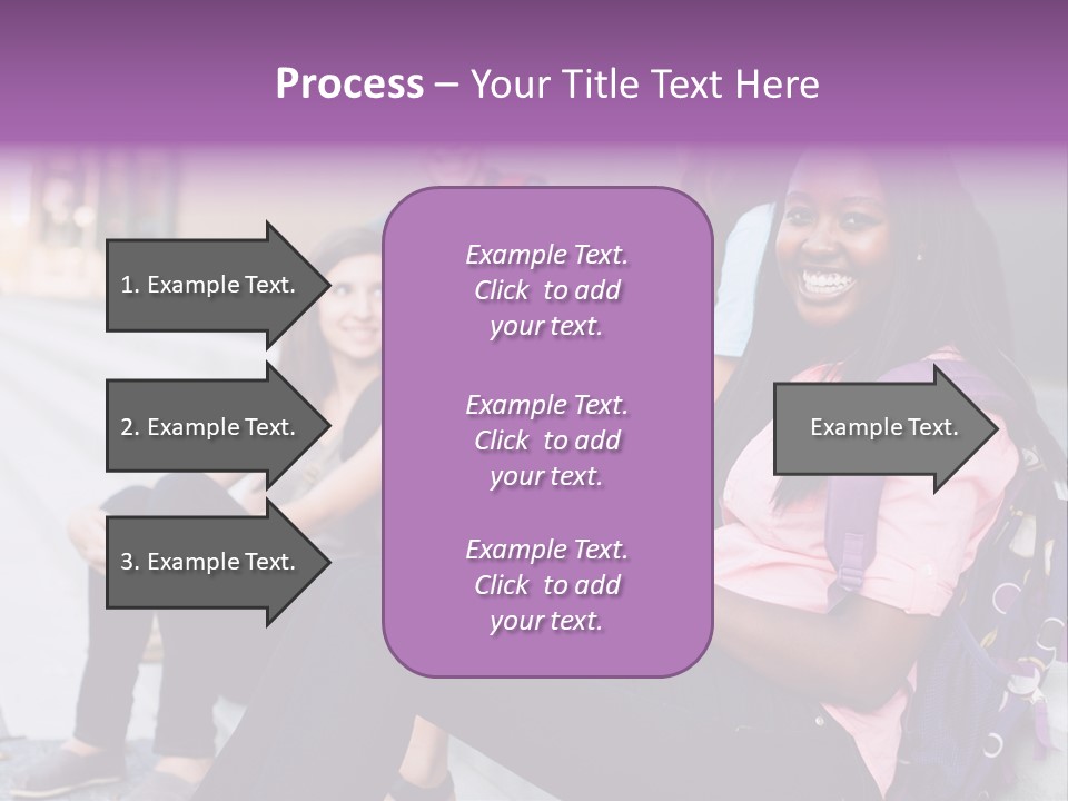 A Group Of Young People Sitting On A Bench PowerPoint Template