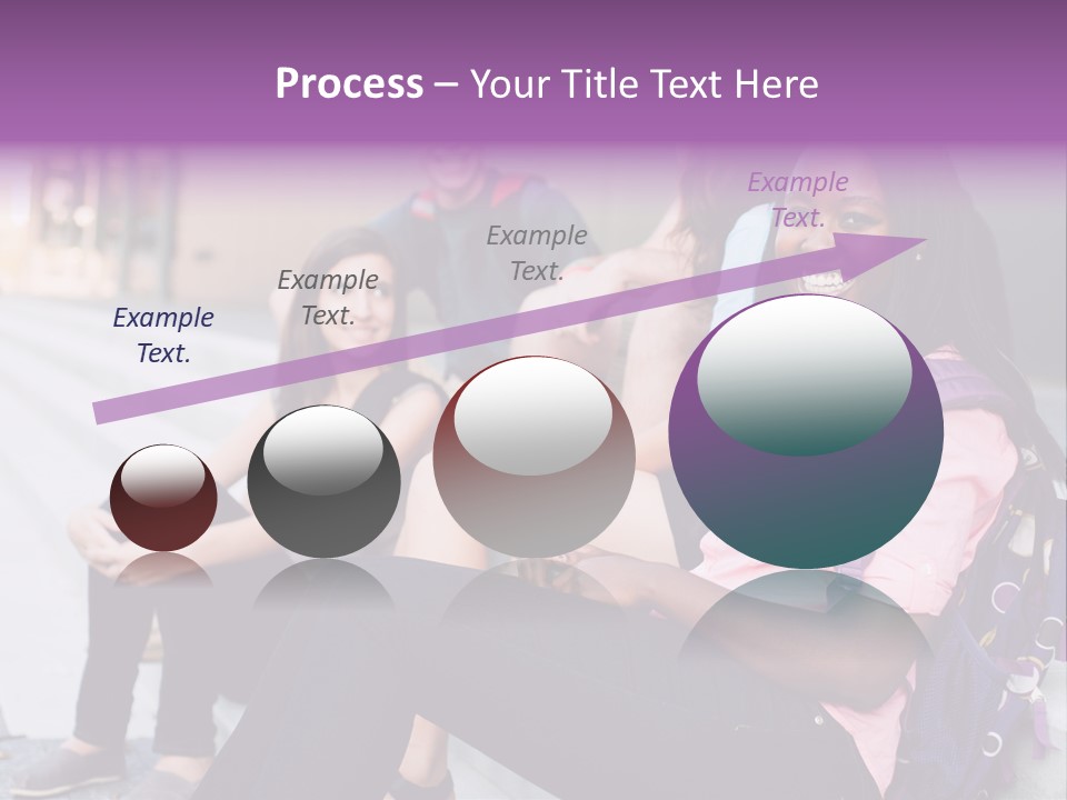 A Group Of Young People Sitting On A Bench PowerPoint Template