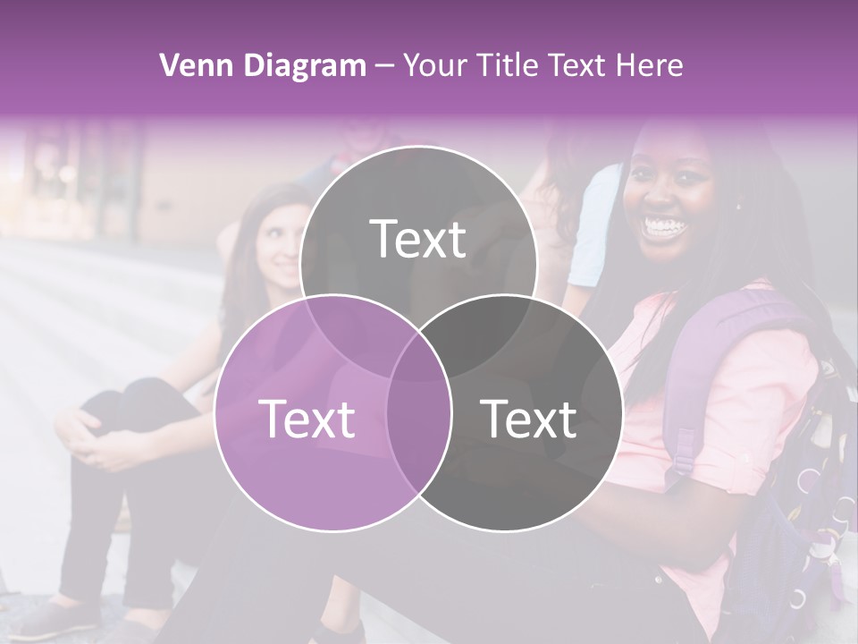 A Group Of Young People Sitting On A Bench PowerPoint Template