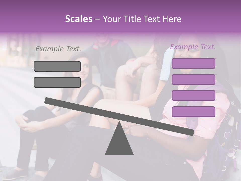 A Group Of Young People Sitting On A Bench PowerPoint Template