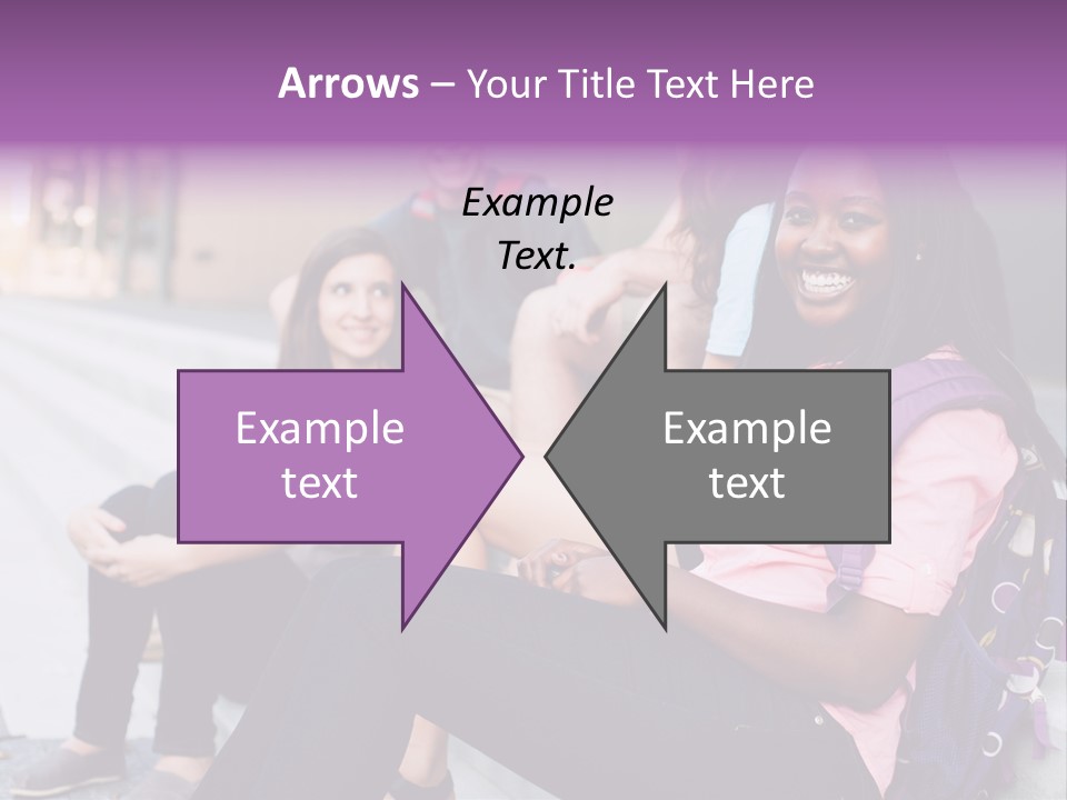 A Group Of Young People Sitting On A Bench PowerPoint Template