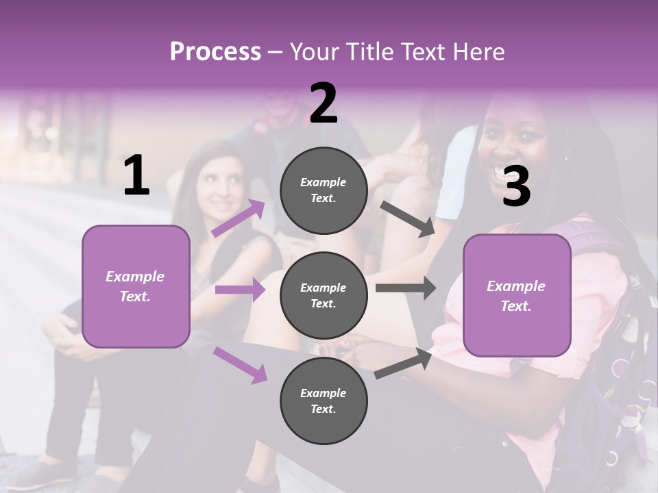 A Group Of Young People Sitting On A Bench PowerPoint Template