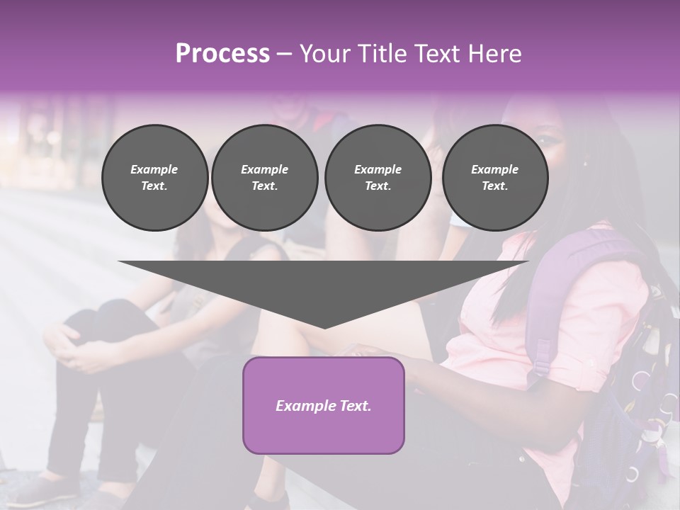A Group Of Young People Sitting On A Bench PowerPoint Template