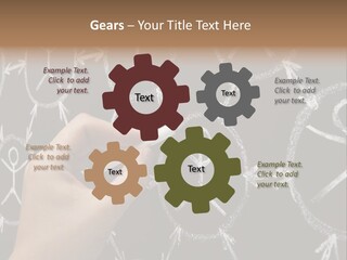 A Person Writing On A Blackboard With A Marker PowerPoint Template