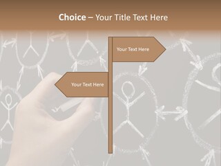 A Person Writing On A Blackboard With A Marker PowerPoint Template